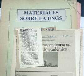 Materiales obre la UNGS : Acto de Apertura : 1a. Clase de la UNGS